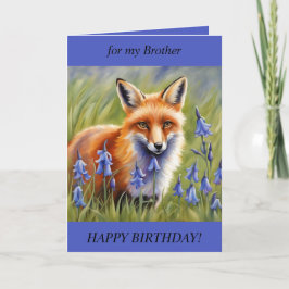 Mooie vos in Bluebell weide Verjaardag Kaart