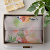 Mooie vos in Flowers Waterverf ontkoppeling Tissuepapier (Geschenk)