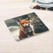 Mooie vos in het wild kartonnen onderzetters (Schuin)