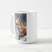 Mooie vos in sneeuw koffiemok (Voorkant links)