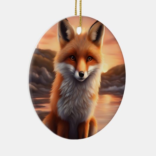 Mooie vos keramisch ornament (Rechts)