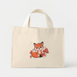 Mooie Vos Kleine Schoudertassen – Canvas met Bosdi Mini Tote Bag