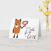 Mooie Vos Liefde Valentijnkaart Kaart (Gele Bloem)