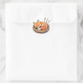Mooie vos met penseel Sticker (Tas)