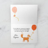 Mooie Vos Moderne Kinderfeestje Bedankkaart (Binnen)