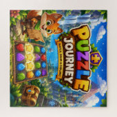 Mooie Vos Puzzel Avontuur Fun Kinderen Game Kunst (Horizontaal)