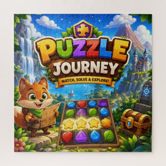 Mooie Vos Puzzel Avontuur Fun Kinderen Game Kunst (Verticaal)