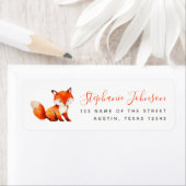 Mooie Vos Rood Handgeschrift Bos Retouradres Etiket (Insitu)