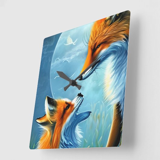 Mooie vossen vierkante klok (Hoek)