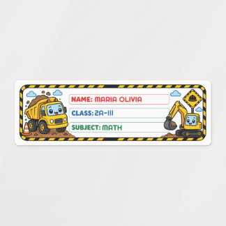 Mooie vrachtwagen Aangepaste schoolnaam Labels