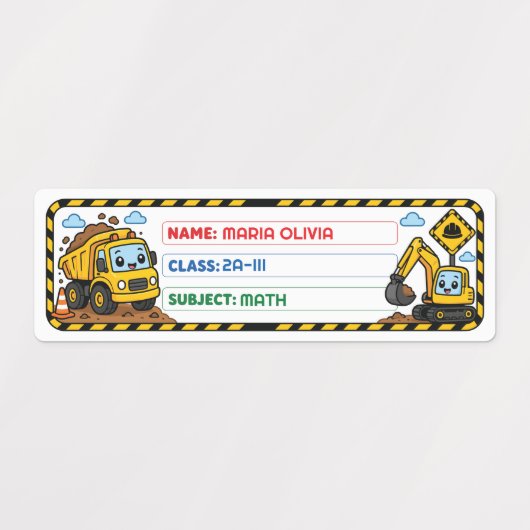 Mooie vrachtwagen Aangepaste schoolnaam Labels (Design 1)