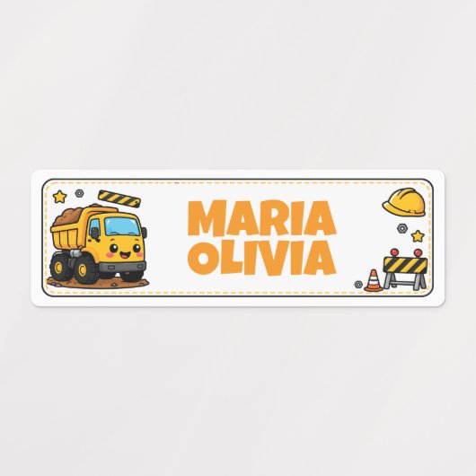 Mooie vrachtwagen aangepaste schoolnaam labels (Design 2)