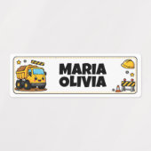 Mooie vrachtwagen aangepaste schoolnaam labels (Design 1)