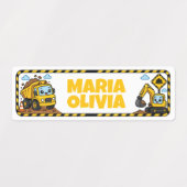 Mooie vrachtwagen aangepaste schoolnaam labels (Design 2)