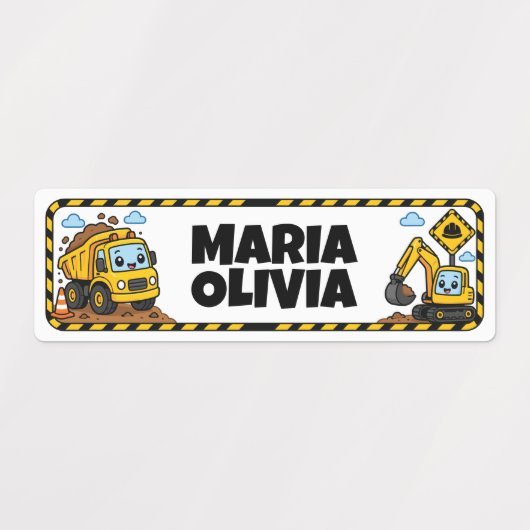 Mooie vrachtwagen aangepaste schoolnaam labels (Design 1)