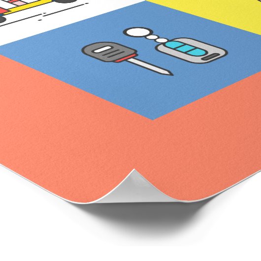 Mooie vrachtwagens en transport voor kinderen Mono Poster (Hoek)