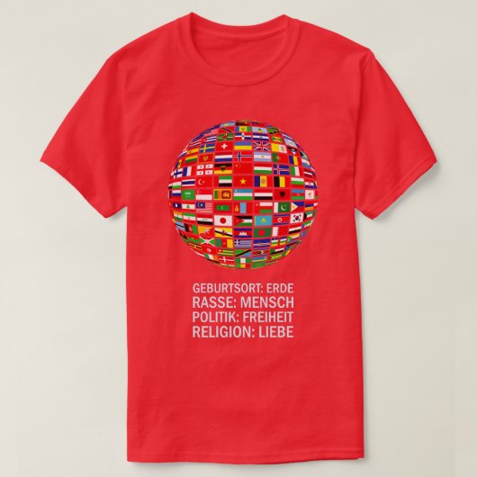 Mooie VREDE alle werelden tegen racisme 1 T-shirt (Design voorkant)