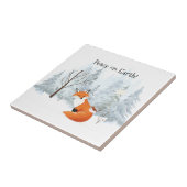 Mooie Vrede op Aarde Rode Vos Vogel Winter Tegeltje (Zijkant)