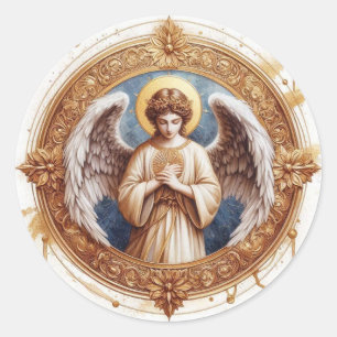 Mooie vredige engel ronde sticker
