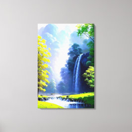 Mooie Vredige Natuur Schilderij Canvasprint Canvas Afdruk