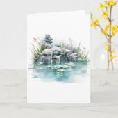 Mooie vredige waterval Blank Groet Kaart (Gele Bloem)