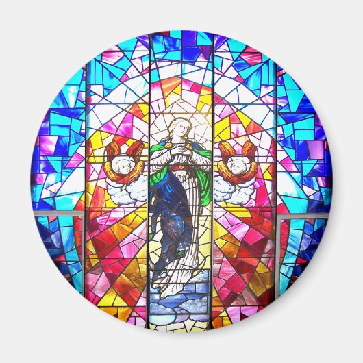 Mooie vreedzame kleurrijke glas Angels Magneet (Voorkant)