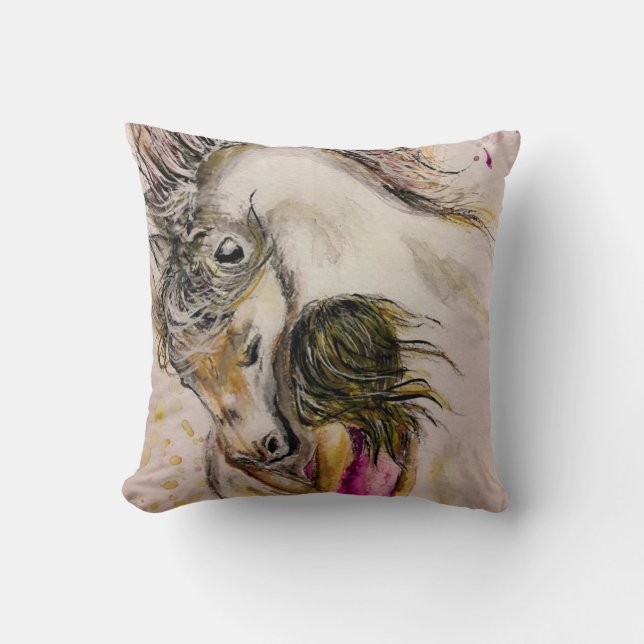 Mooie vrienden - Waterverf schilderen Kussen (Voorkant)