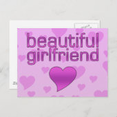 Mooie Vriendinnen Roze en Paarse liefdesharten Briefkaart (Voorkant / Achterkant)