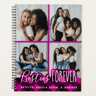 Mooie vriendinnen voor altijd 4 foto collage roze planner