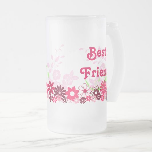 Mooie vriendschappelijke vriendschap BFF Bright Ch Matglas Bierpul (Voorkant rechts)