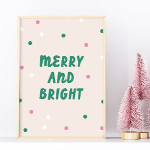 Mooie vrolijke en heldere roze confetti feestdruk poster