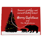 Mooie vrolijke kerst Beren Groot Cadeauzakje (Voorkant)