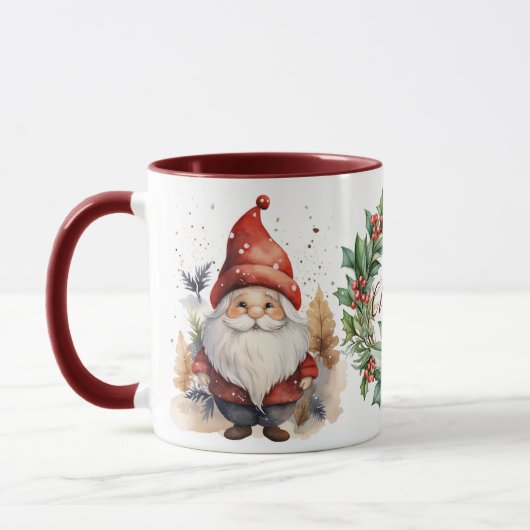 Mooie Vrolijke Kerstmis Gnome Mok (Links)