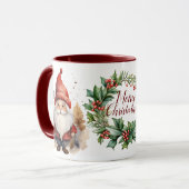 Mooie Vrolijke Kerstmis Gnome Mok (Voorkant links)