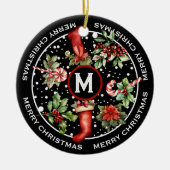 MOOIE VROLIJKE KERSTMIS, HOLLY SPRING, KOUS, KERAMISCH ORNAMENT (Voorkant)