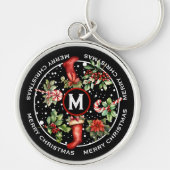 MOOIE VROLIJKE KERSTMIS, KOUS, POINSETTIA, SLEUTELHANGER (Voorkant)