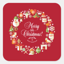 Mooie Vrolijke Kleine Kerstmis | Sticker Seal