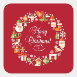 Mooie Vrolijke Kleine Kerstmis | Sticker Seal