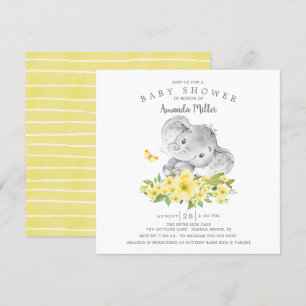 Mooie Vrolijke Olifant Baby Shower voor Jongen Kaart