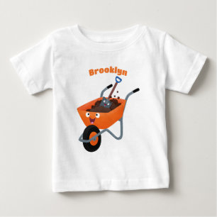 Mooie vrolijke oranje kruiwagen cartoon illustrati