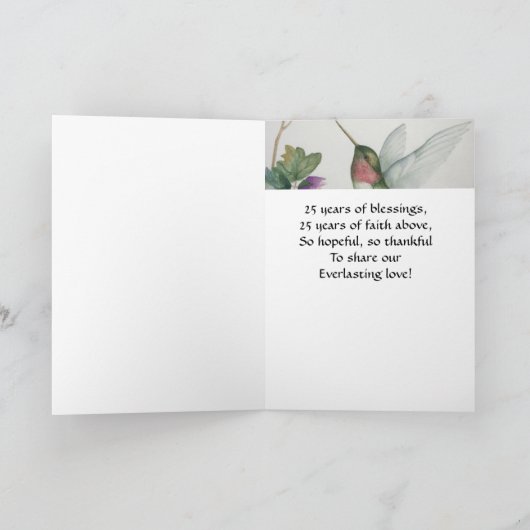 Mooie vrouw 25e Jubileum Zegening Kaart (Binnen)