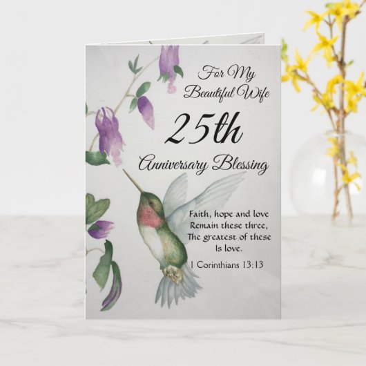 Mooie vrouw 25e Jubileum Zegening Kaart (Gele Bloem)