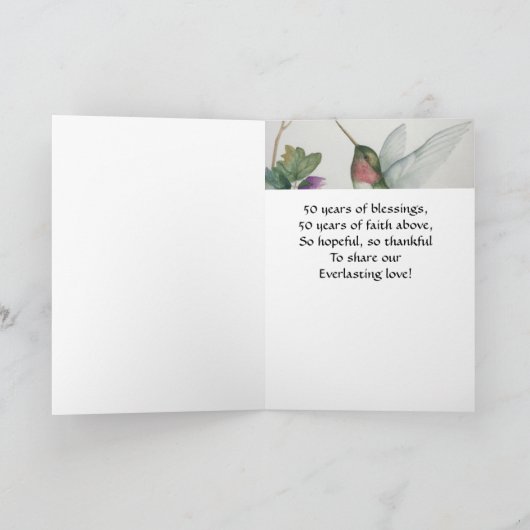 Mooie vrouw 50ste Jubileum Zegen Kaart (Binnen)