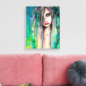 Mooie Vrouw Abstract Portret Fantasy Art Canvas Afdruk (Insitu (Woonkamer))
