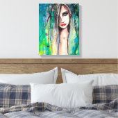 Mooie Vrouw Abstract Portret Fantasy Art Canvas Afdruk (Insitu (Slaapkamer))