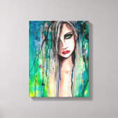 Mooie Vrouw Abstract Portret Fantasy Art Canvas Afdruk (Voorkant)