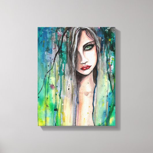 Mooie Vrouw Abstract Portret Fantasy Art Canvas Afdruk (Voorkant)