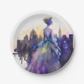 Mooie vrouw | Abstract sprookjesprinses Papieren Bordje (Voorkant)