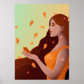 Mooie vrouw als herfstrepresentatie poster (Voorkant)