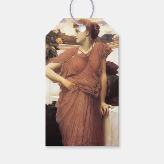 Mooie vrouw bij de fontein cadeaulabel (Voorkant)